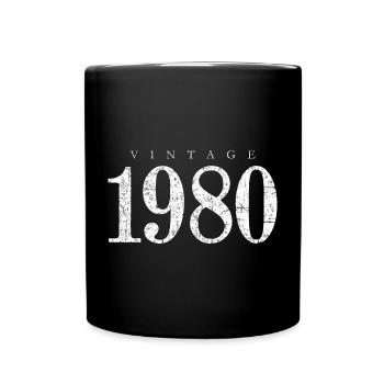 Né en 1980 (Vintage White) Anniversaire - Mug uni - noir - Devant
