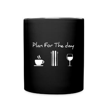 Planifiez la journée - ski et plaisir - Mug uni - noir - Devant