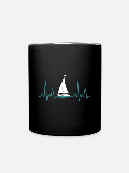 Heartbeat Sailing Segelboot Segelboot - Tasse einfarbig - Schwarz