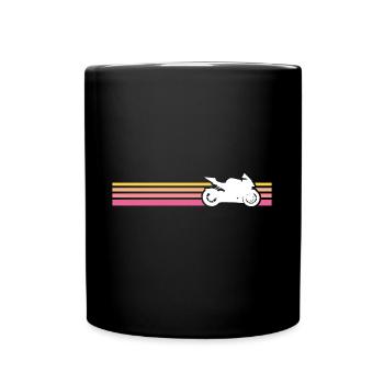 vintage motorcycle motorcycle retro t-shirt - Full Colour Mug - black - Front