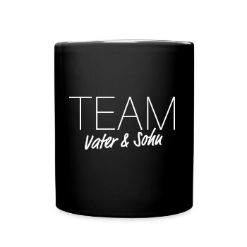 TEAM Vater & Sohn – Papa Vatertag Kind - Tasse einfarbig - Schwarz - Vorne