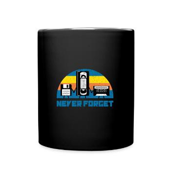 Vintage Never Forget I Audio Video Kassette VHS - Tasse einfarbig - Schwarz - Vorne