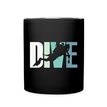 Plongeur - Mug uni - noir - Devant