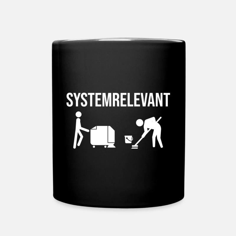 Systemrelevant Reinigungskräfte Gebäudereiniger - Tasse einfarbig - Schwarz