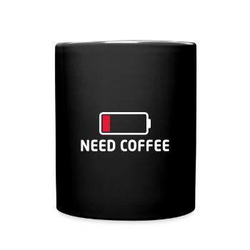 Brauche Kaffee - Tasse einfarbig - Schwarz - Vorne
