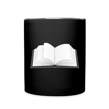 an open book for the bookworm or bookworm - Full Colour Mug - black - Front