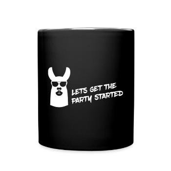 Lama - Lets Get The Party Started - Full Colour Mug - black - Front