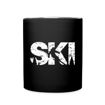 Ski - Tasse einfarbig - Schwarz - Vorne