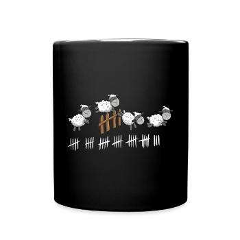 Sheep Count I Sheep Good Night Design - Full Colour Mug - black - Front