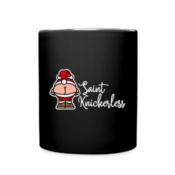 Santa Claus Pun St. Knickerless freches Weihnachten - Tasse einfarbig - Schwarz - Vorne