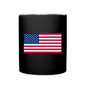 Stars and Stripes USA Flaggenkunst - Tasse einfarbig - Schwarz - Vorne