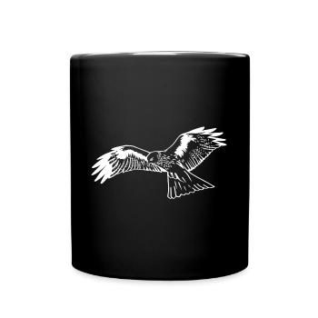 Falke in weiß - Tasse einfarbig - Schwarz - Vorne