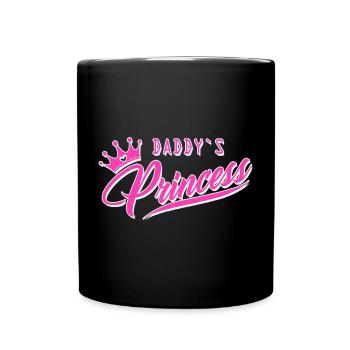 daddys girl princess queen baby newborn eltern dad - Tasse einfarbig - Schwarz - Vorne