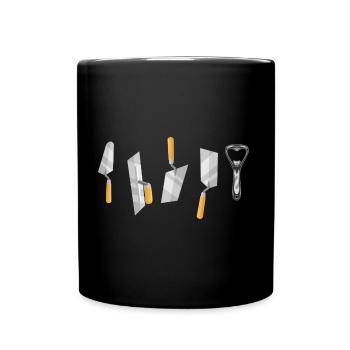 mason craftsmen brick mortar mason trowel - Full Colour Mug - black - Front