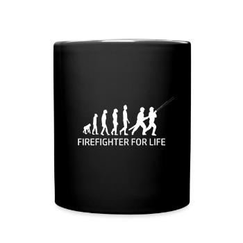 Feuerwehrmann Feuerwehrfrau Feuerwehr Evolution - Tasse einfarbig - Schwarz - Vorne