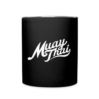 Muay Thai lettering - Full Colour Mug - black - Front