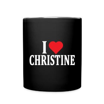 t-shirt I love Christine t-shirt gift idea - Full Colour Mug - black - Front