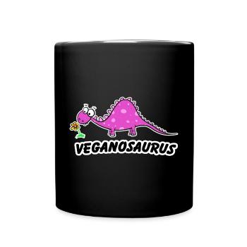 Veganosaurus - Tasse einfarbig - Schwarz - Vorne