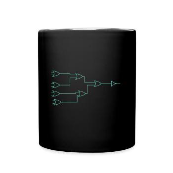 Minimalistischer Schaltplan Design Türkis - Tasse einfarbig - Schwarz - Vorne