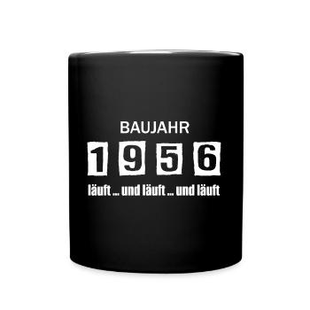 Baujahr 1956 - läuft und läuft und läuft - Tasse einfarbig - Schwarz - Vorne