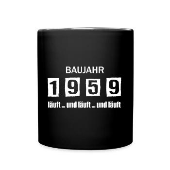 Baujahr 1959 - läuft und läuft und läuft - Tasse einfarbig - Schwarz - Vorne