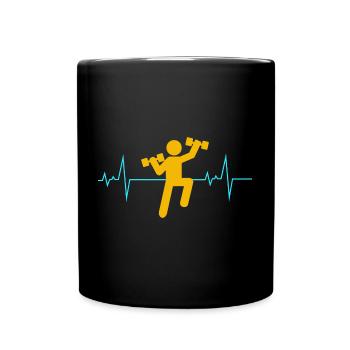 Wassergymnastik Aquatische Fitness Herzschlag - Tasse einfarbig - Schwarz - Vorne