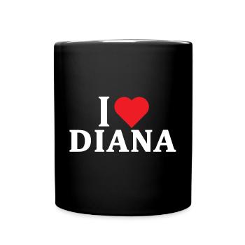 t-shirt J’adore Diana t-shirt idée cadeau - Mug uni - noir - Devant