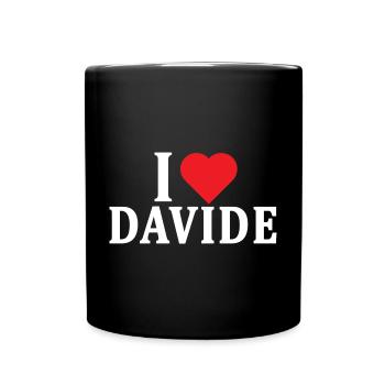 T-Shirt Ich liebe Davide T-Shirt Geschenkidee - Tasse einfarbig - Schwarz - Vorne
