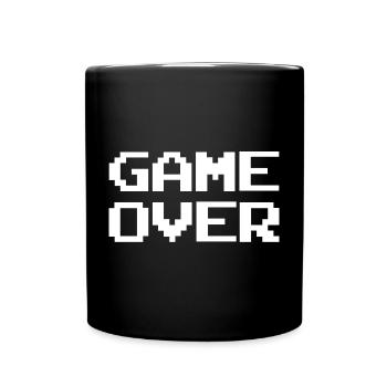 Abstract Color Explosion on Streetwear Game Over - Full Colour Mug - black - Front