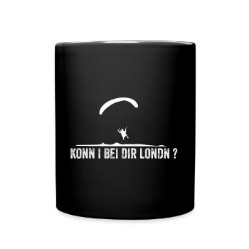 Konn i bei dir londn? Paragliding - Tasse einfarbig - Schwarz - Vorne