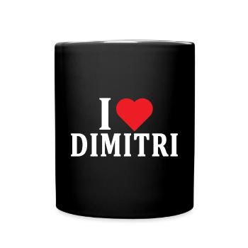 t-shirt J’adore Dimitri t-shirt idée cadeau - Mug uni - noir - Devant