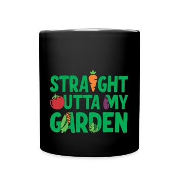 Direkt aus meinem Garten - Tasse einfarbig - Schwarz - Vorne