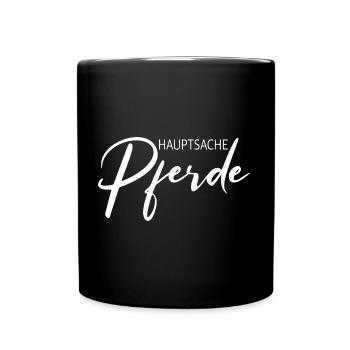 HAUPTSACHE Pferde - Tasse einfarbig - Schwarz - Vorne