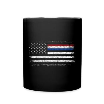 Drapeau américain robuste avec accent bleu - Mug uni - noir - Devant