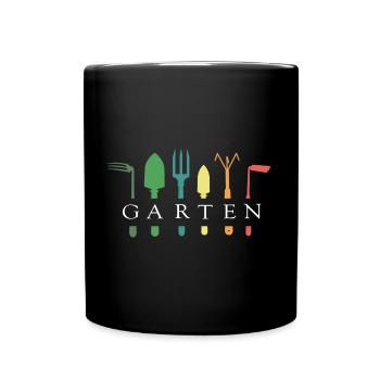 gartenfreund bunter schrebergarten gartenarbeit - Tasse einfarbig - Schwarz - Vorne