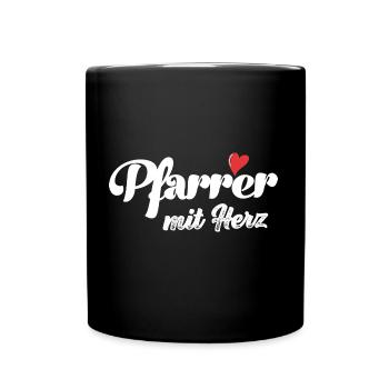 Pfarrer mit Herz Jesus Glaube Kirche Gebet - Tasse einfarbig - Schwarz - Vorne