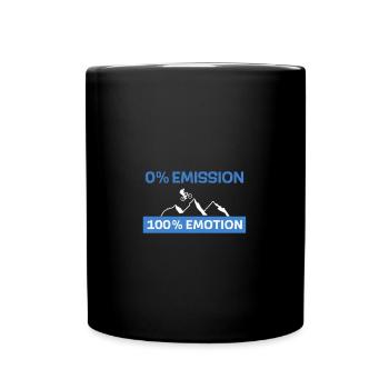 0% Emission 100% Emotion - Tasse einfarbig - Schwarz - Vorne