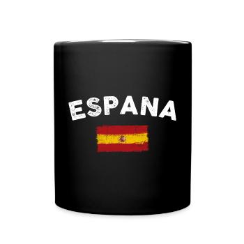 España Brush Flagge Grafik - Tasse einfarbig - Schwarz - Vorne
