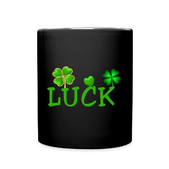 Glück Glücklich Lucky Shirt Design - Tasse einfarbig - Schwarz - Vorne