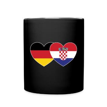 Allemagne Croatie Drapeau Cœur - Mug uni - noir - Devant