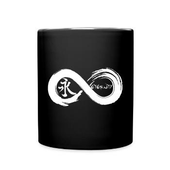 Unendliches Symbol und Ewigkeit auf Japanisch (weiß) - Tasse einfarbig - Schwarz - Vorne