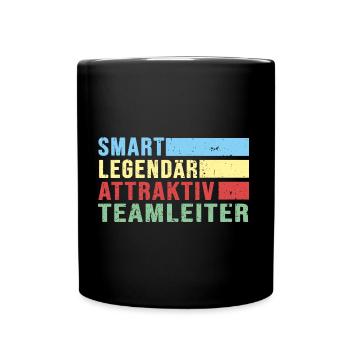 Teamleiter retro Chef Boss legendär Führungskraft - Tasse einfarbig - Schwarz - Vorne
