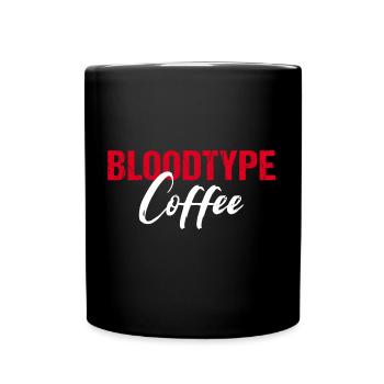 Bloodtype Coffee Kaffeeliebhaber - Tasse einfarbig - Schwarz - Vorne