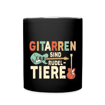 Gitarre Gitarrist Lustige Sprüche Musiker Geschenk - Tasse einfarbig - Schwarz - Vorne