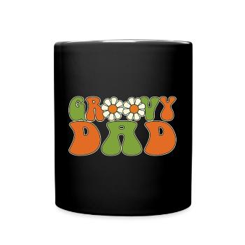 Retro Groovy Dad Matching Family Baby Shower - Mug uni - noir - Devant