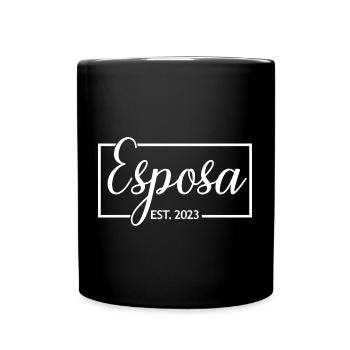 Esposa Est. 2023 Ehefrau wird Braut Paar Hochzeit - Tasse einfarbig - Schwarz - Vorne