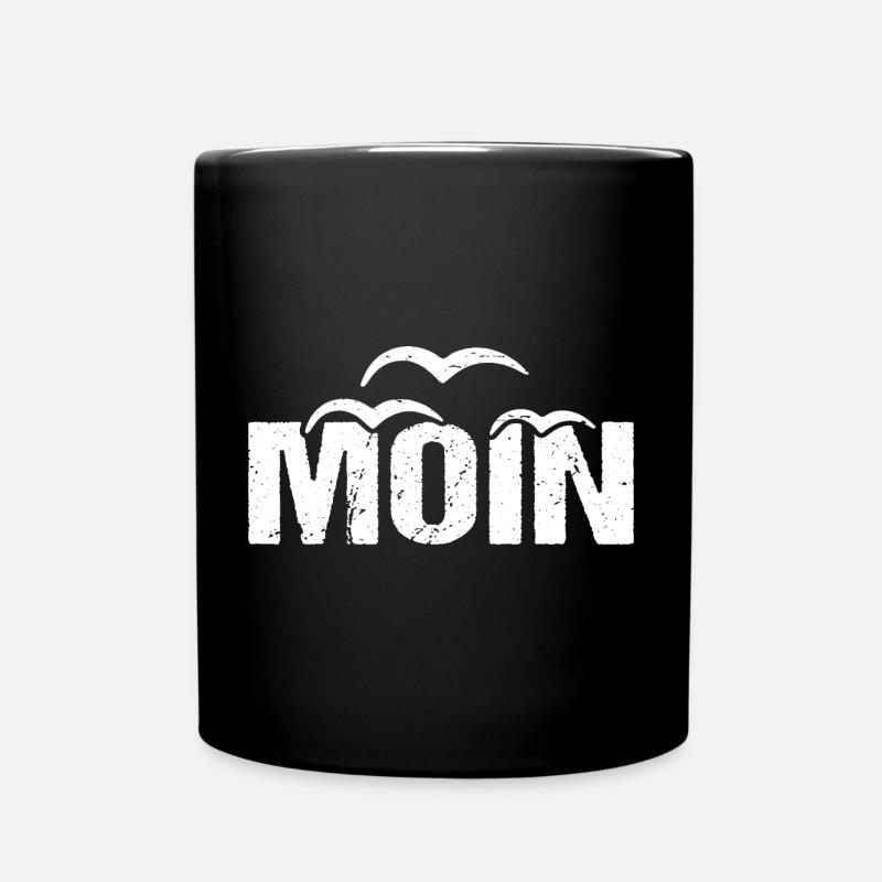 Moin Möwen Vintage Moin - Tasse einfarbig - Schwarz