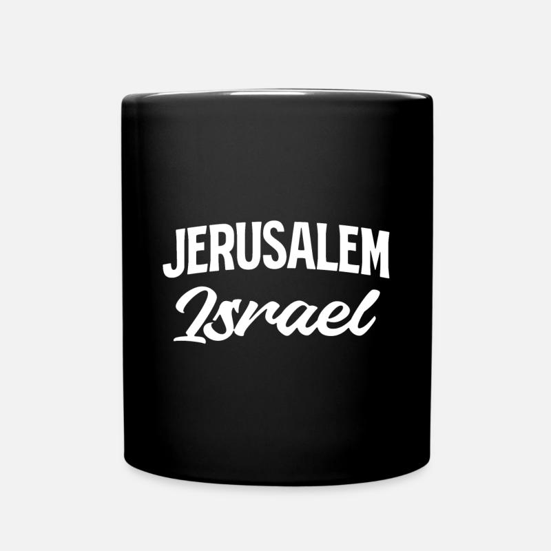 Jerusalem Israel Script Stil - Tasse einfarbig - Schwarz