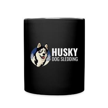 Husky Schlitten Hunderennen Alaskan Racers - Tasse einfarbig - Schwarz - Vorne