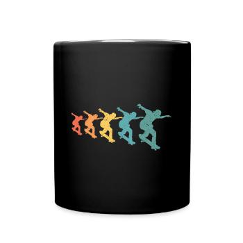 Skater retro skateboard t-shirt skater - Tasse einfarbig - Schwarz - Vorne